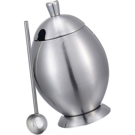 Bouteille à épices en acier inoxydable 304, boîte à épices de cuisine, boîte de rangement créative pour café et thé, pot à lait ou à sucre, pot à sucre. (1/2)