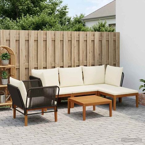 vidaXL 6 uds. Madera de Acacia Sólida y Cuerda Natural (1/5)