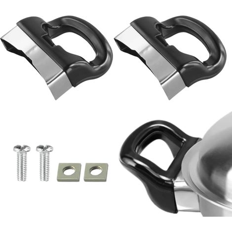 Lot de 2 poignées pour autocuiseur avec vis et écrous. Poignées de rechange pour autocuiseur vapeur, casserole et autocuiseur simple/double