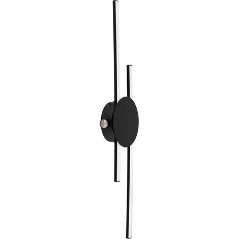 Plafoniera Moderna Venticello Alluminio Nero 2 Luci Led 20,91W 2400+135Lm Ip20