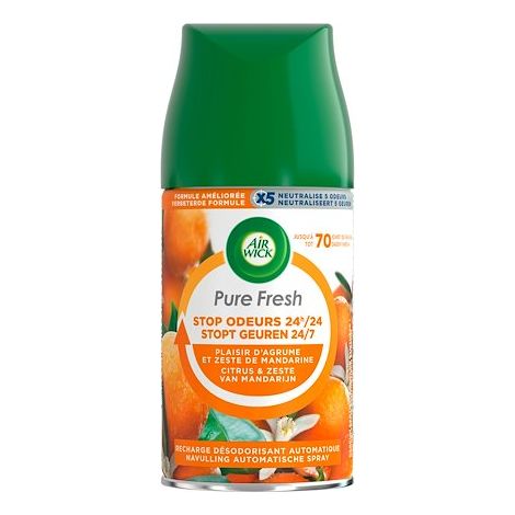 Recharge Air Wick Freshmatic zeste de mandarine – Parfum frais – Diffusion jusqu'à 70 jours – Pour diffuseur 250 ml (1/5)