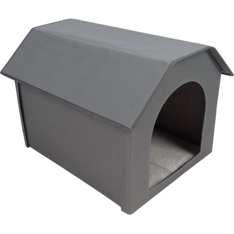 Niche pliable et imperméable pour chiens et chats de petite et moyenne taille, grise, idéale pour l'intérieur et l'extérieur. (1/5)