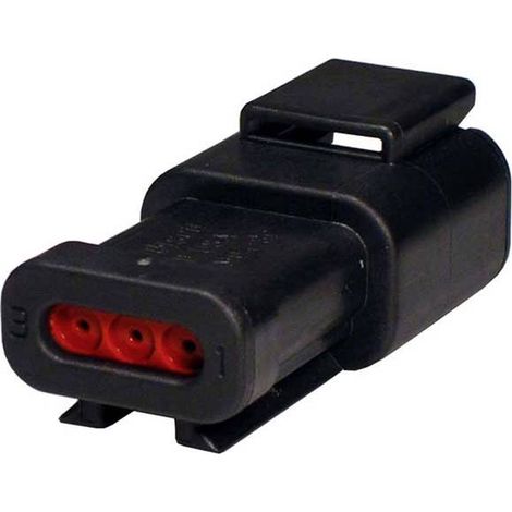 TE Connectivity Spina maschio per cavo DTM Totale poli 3 DTM04-3P-E005 1 pz.