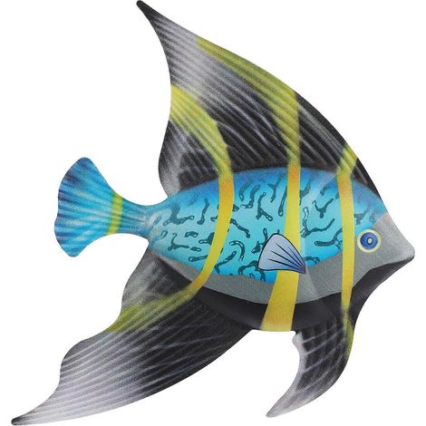 Décoration murale en forme de poisson, en fer et métal, à suspendre, cadeau idéal (1/5)