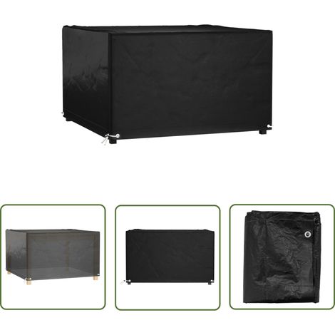 The Living Store Housse de salon de jardin 8 œillets 132x132x80 cm carré - Housses De Meubles D'extérieur - Housse De Jardin - Protection Mobilier Extérieur - Housse Rotin - Housse Anti Uv (1/5)