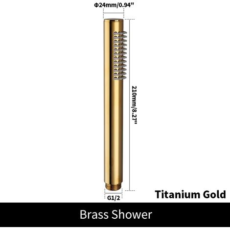(TG Shower) Pommeau de douche à main en laiton brossé doré, douchette de douchette nickelée, douchette de bain noire mate or rose chromée (1/5)