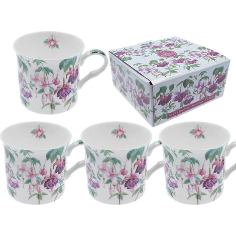 Heritage, 4er-Tassenset – Fuchsia, Fuchsienblüte