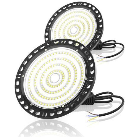 Éclairage d'atelier, projecteur LED industriel, éclairage de garage, lumière blanche froide 6 500 K, plafonnier étanche IP65 pour garage, atelier, entrepôt, usine, salle de sport, sous-sol-Karteo (1/5)