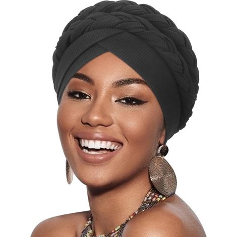 Turbante preanudado para mujer - Gorros trenzados para cubrir el cabello, ideales para la caída del cabello y para uso diario (1/5)