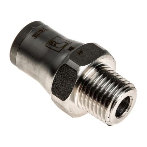 Adaptateur droit fileté Legris LF3800 vers Enfichable 10 mm R 1/4 Mâle ( Prix pour 1 )