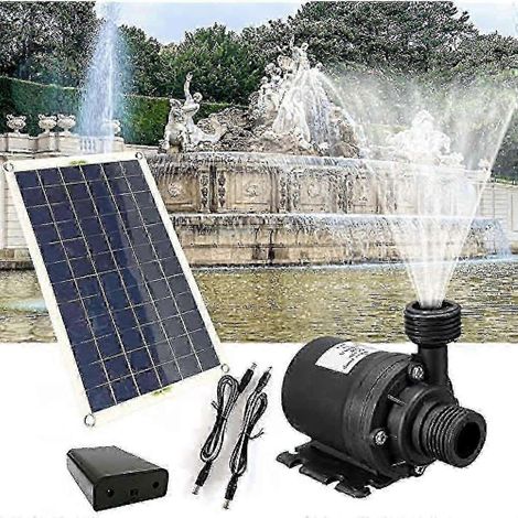 Pompe à fontaine solaire sans balais 50 W 800 l/h pour bassin de jardin extérieur silencieux - Parfaite