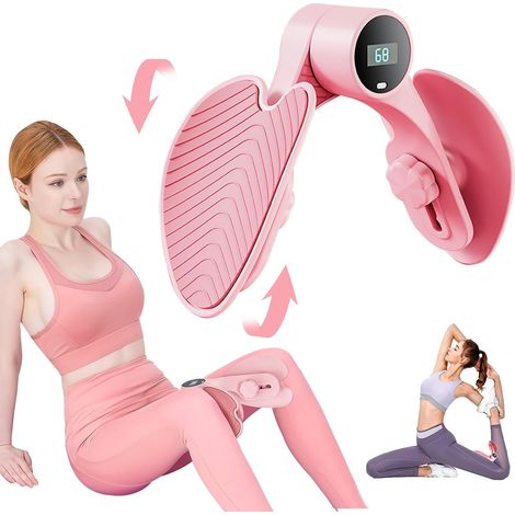 Entrenador de muslos, rosa - Entrenador multifuncional del suelo pélvico para mujeres, moldeador de glúteos, chip de conteo inteligente, resistencia ajustable, material PP (1/5)