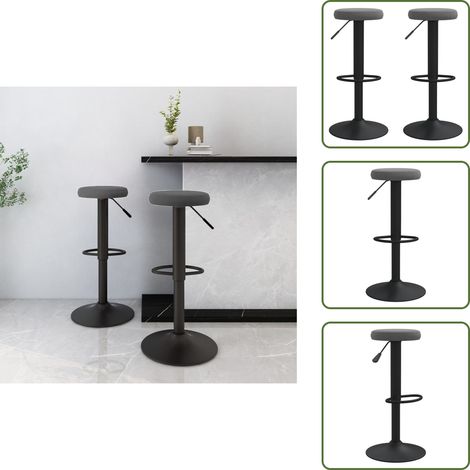 Tabourets de bar lot de 2 gris foncé velours - Tabouret De Bar - Tabourets De Bar - Fauteuil De Bar - Fauteuils De Bar - Design Intemporel (1/5)