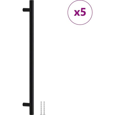 5 Poignées Meuble Acier Inoxydable Noir 320mm Moderne (1/5)