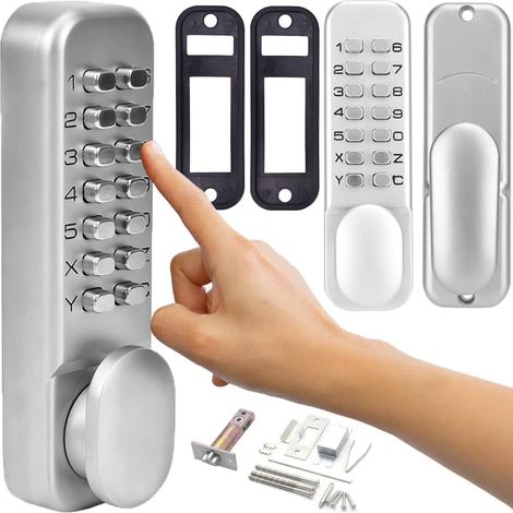 Serratura a codice - Serratura intelligente per porta connessa all'APP, serratura per porta d'ingresso con chiave manuale, serratura elettronica per porte di spessore 3,5-4,5 cm ed Eur (1/5)