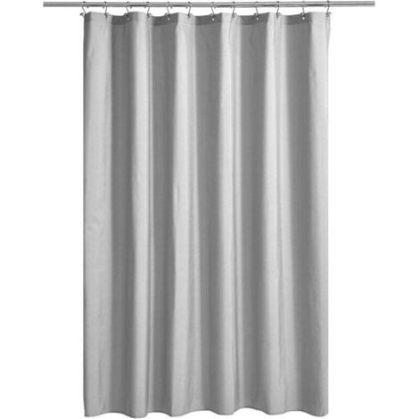 Rideau de douche gris, PEVA de haute qualité, rideau de douche léger, gris (240 cm x 200 cm) (1/4)