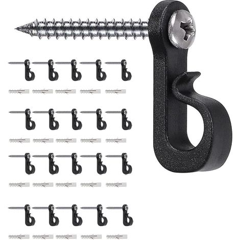 20 ganchos de rosca para interior y exterior para luces de Navidad, garaje y Año Nuevo.