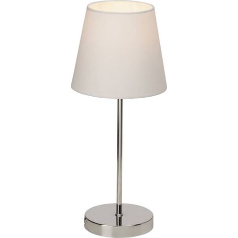 BRILLIANT Lampe Kasha Tischleuchte Touchschalter chrom/weiß 1x D45, E14, 40W, geeignet für Tropfenlampen (nicht enthalten) Mit An/Aus-Touchschalter (1/2)