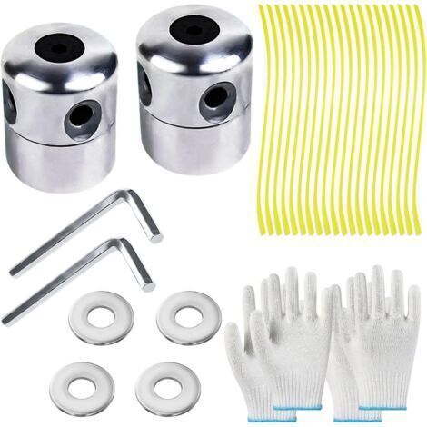 Tête de débroussailleuse universelle en aluminium 2 pièces + 20 fils nylon de rechange pour tondeuse à gazon (1/5)