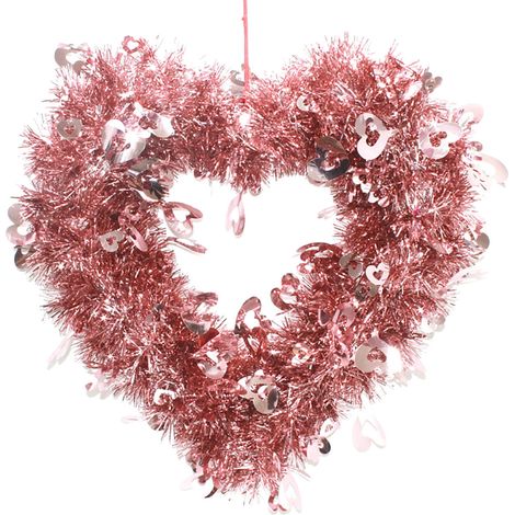 Guirlande Coeur - Décoration Saint-Valentin en Plastique - Pour Intérieur Mariage Voiture - 35 x 35 cm - 1 Pièce (1/4)