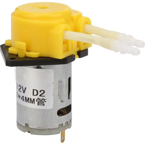 Pompe péristaltique liquide Micro eau jaune DC12V pour laboratoire d'aquarium analytique 24mm (1/5)