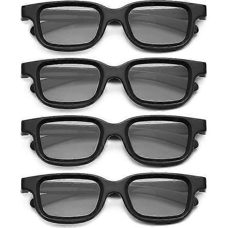 Lot de 4 lunettes 3D passives polarisées pour téléviseurs 3D, cinémas 3D, jeux vidéo 3D et cadres TV. (1/5)