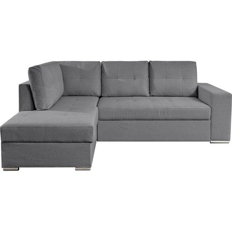 Canapé d'Angle Gauche Convertible Tissu "Ares" 246cm Gris (1/5)
