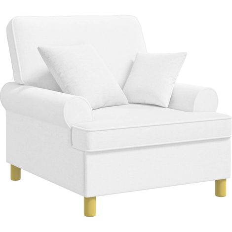 Sillón XL con cojines Blanco Tela vidaXL (1/5)
