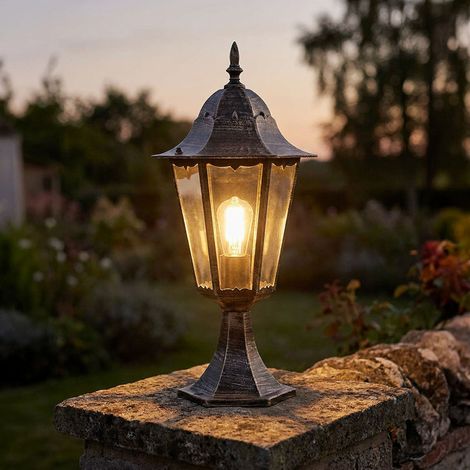 Lampe d'allée Lampe de socle Lampe de jardin IP44 Bronze Aluminium Verre clair H 49 cm (1/5)