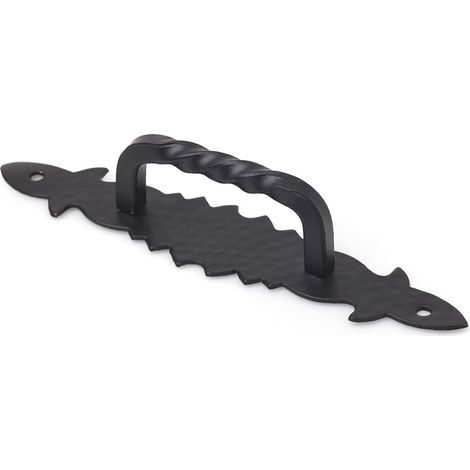 Poignée en acier finition forge noire, dimensions: 145x32x26mm, inserts: 121mm - talla
