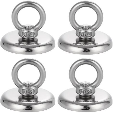 4 pièces Aimant Puissant,50KG Aimant en Néodyme Super Diamètre 42 mm Aimant de Peche Neodyme Super Puissant Super Forte Magnétique pour l'industrie et la Science Pêche Magnétique et Garage (1/5)