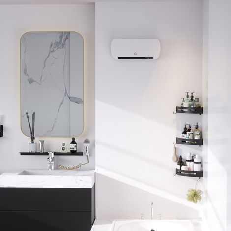 Radiateur électrique 2000W mural avec télécommande, mode soufflerie et chaleur, écran LED, programmateur 12h pour salle d'eau (1/5)