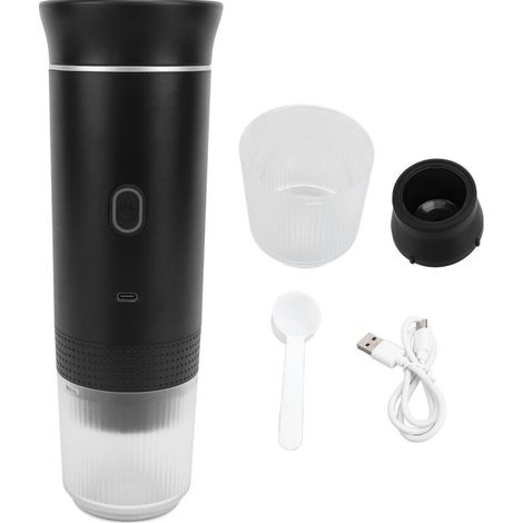 Portable Electric Rechargeable Car Coffee Maker for Travel, Office, and Home - Black (1/5)
