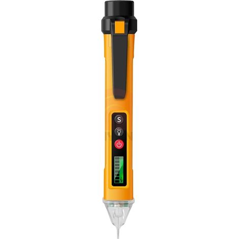 Detector de voltaje digital, detector de voltaje sin contacto con función de linterna (amarillo) (1/4)