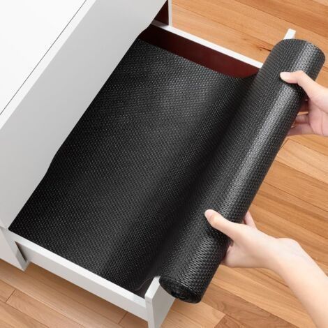 Tapis Fond de Tiroir Antiderapant,Tapis de tiroir EVA Non-Adhésif,Tapis de Frigo Étanches Peut être Coupé en Taille pour Protection Tiroir Cuisine Placard Etagere(45X150cm) (1/4)
