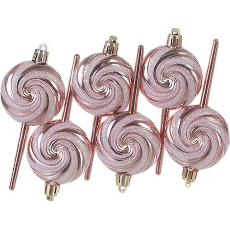 Ensemble de sucettes de Noël, décorations à suspendre au sapin, pendentifs sucettes pour la décoration de fête en appartement-Rose Gold (1/5)
