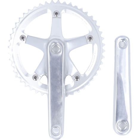 Jeu de manivelles pour vélo en alliage d'aluminium, plateau 48T 144BCD, trou carré, pour VTT et vélo de route, finition argentée. (1/5)