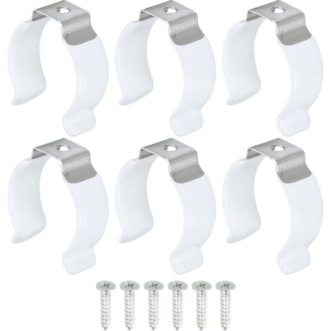 T10 U Clips Bracket for LED Light Bulb Mounting Bracket Stainless Steel Fluorescent Tube Holder with Screws Pack of 6 (1/5)