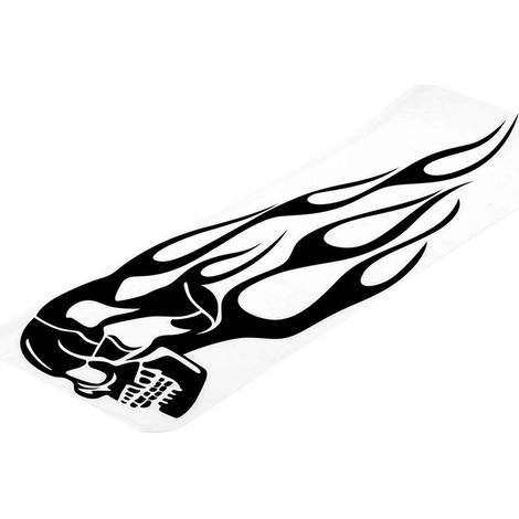 Autocollants universels pour réservoir d'essence de moto, 2 pièces, Badge flammes squelette