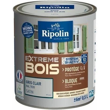 Ripolin Vernice Satinata per Legno Grigio Chiaro 0,5 L (1/3)