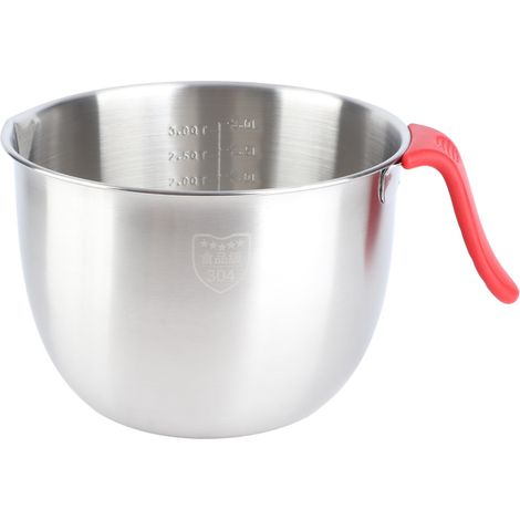 Bol mélangeur en acier inoxydable avec poignée antidérapante, profond et anti-éclaboussures, idéal pour fouetter les œufs, servir des salades ou présenter des salades (3600 ml). (1/5)