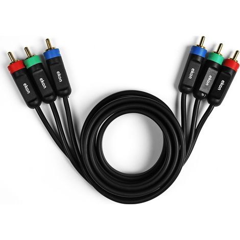 Ekon ECV3RCAYUV15MM composante (YPbPr) câble vidéo 1,5 m 3 x RCA Noir