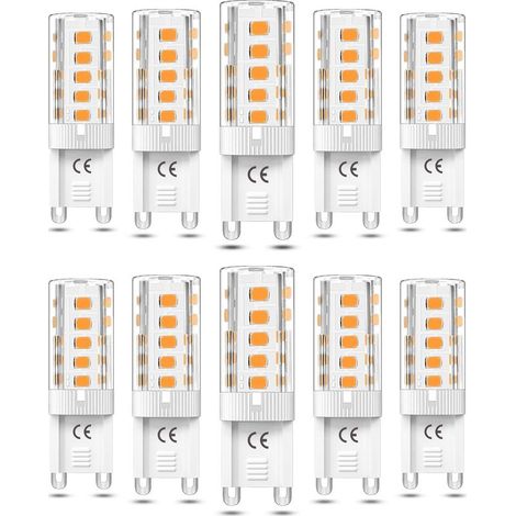 10 dimmbare G9-LED-Lampen, warmweiß (3000 K), entspricht einer 50-W-Halogenlampe, 110/220 V Wechselstrom – perfekt (1/5)