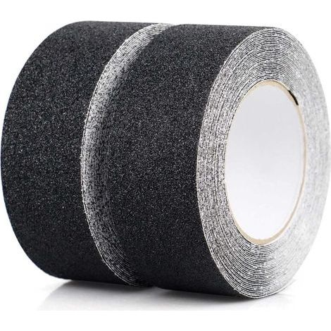 Pack Ruban antidérapant, Bandes antidérapantes avec Ruban adhésif antidérapant pour escaliers, Ruban antidérapant Solide, Autocollant, (5cm x 10m, Noir) (1/5)