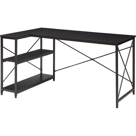 Bureau table poste de travail 137 x 88 x 75 cm noir