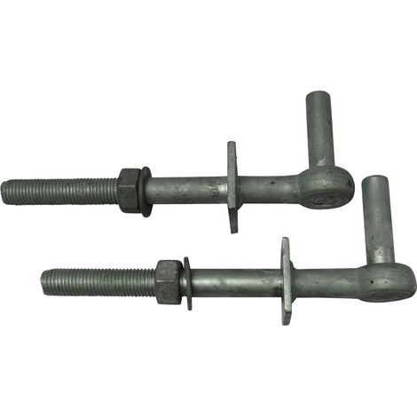 Galvanised Field Gate Hook to Bolts 14" with 3/4" Pin X2 (Pair Heavy Duty Fieldgate Hinge Hanger)