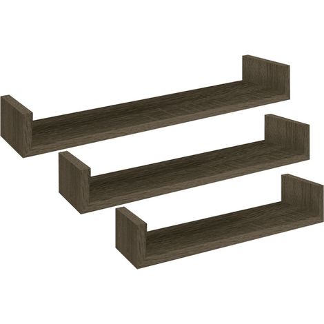 3er set wandregal mod. Calamita farbe eiche dunkel (1/4)