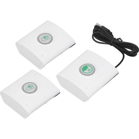 Interphone vocal bidirectionnel longue portée 433 MHz, blanc, avec 2 unités externes et 1 unité interne, pour la sécurité domestique. (1/5)