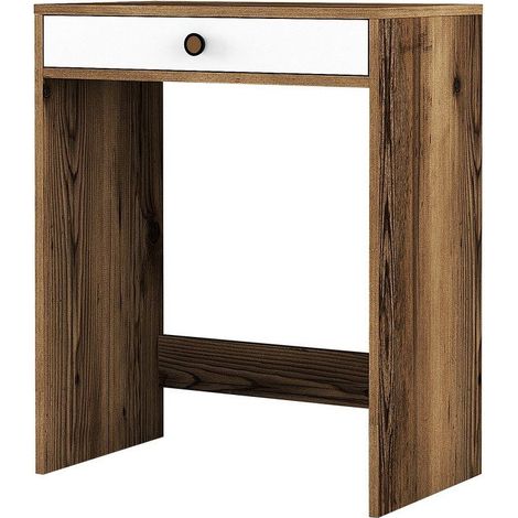 Coiffeuse design Esadia L70cm Bois foncé et Blanc (1/5)