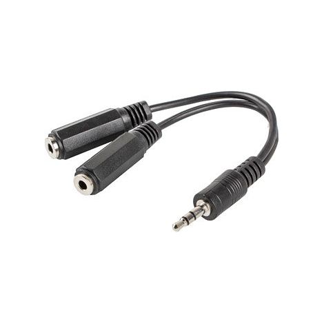 Adattatore lanberg stereo jack maschio a stereo jack femmina x2 10 cm nero